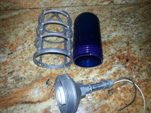 Stonco VP11 100 W Pendant Mount Light Fixture - RARE BLUE GLASS