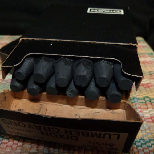 VINTAGE NOS DIXON LUMBER CRAYONS #365 1/2  Soft Black 1 Dozen