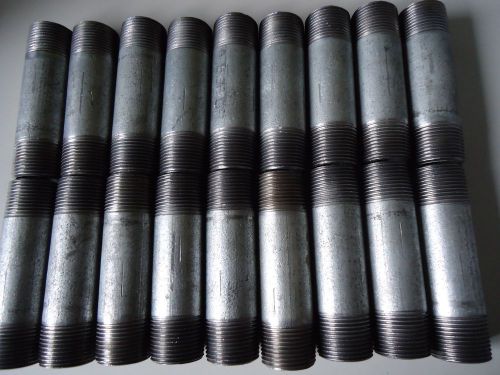 1&#034; x 4-1/2 galvanized pipe nipple usa new old stock one lot is seven (7) for sale