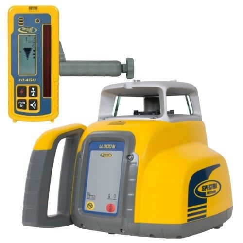 Spectra laser level ll300n w/ hl450 receiver ni/cad batteries &amp; charger 12745 for sale