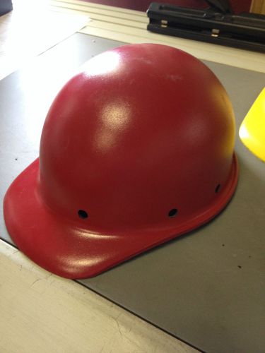 Vintage Fibre Metal Superlectric Red Hard Hat Headwear ANSI Z89.1-1986