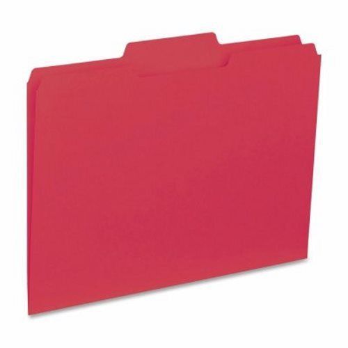 Business Source File Folder, Interior, Ltr, 1/3&#034; Cut, 100/BX, Red (BSN43564)