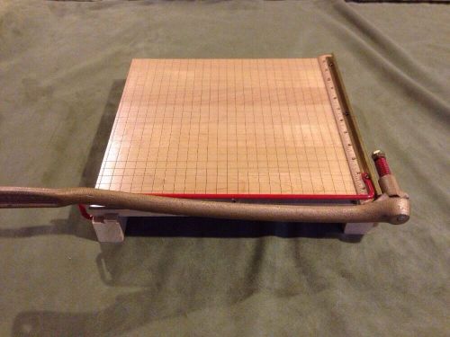 Vintage Ingento  School Paper Cutter Guillotine 12&#034; Grid Maple 1132 Mint In Box