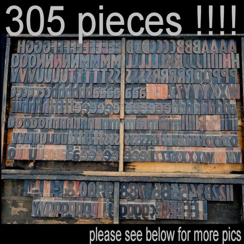 letterpress wood printing blocks 305 pcs 2.13&#034; tall alphabet type woodtype print