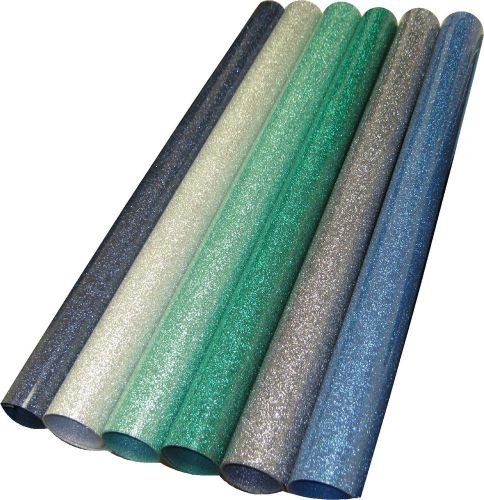 6 colors siser glitter  heat press transfer vinyl kit for fabrics 20&#034; x 12&#034; each for sale