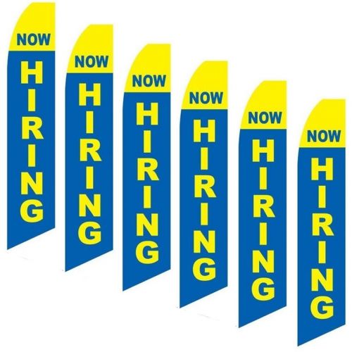 Swooper Flag 6 Pack Now Hiring Yellow Light Blue