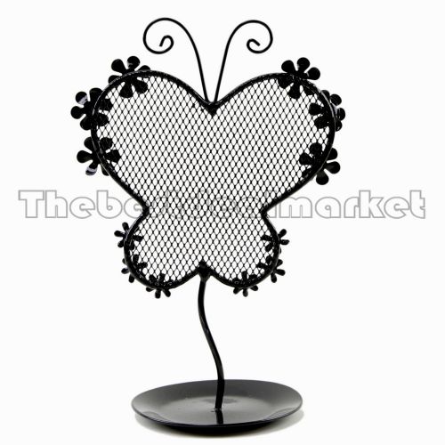 New Fancy Butterfly Earring Jewelry Display Stand Holder Black P0971 Women Gift