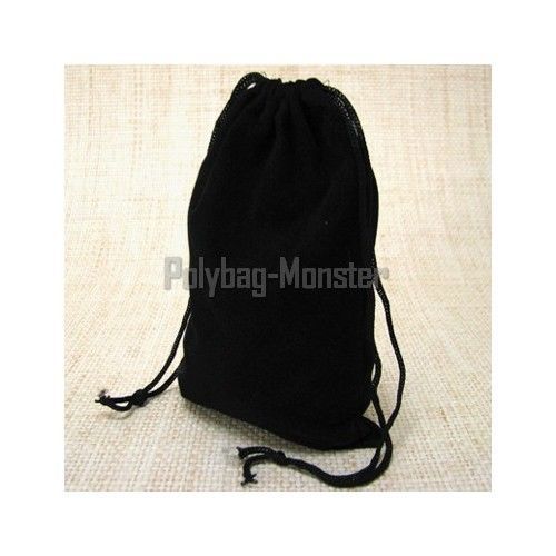 200 Black Velvet Square Wedding Pouches Favour Jewelry Bag 6X9&#034;