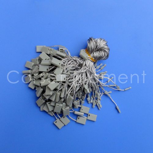 7&#034; 100 Pcs Grey Hang Tag String Snap Lock Fastener Labeling &amp; Tagging Supplies