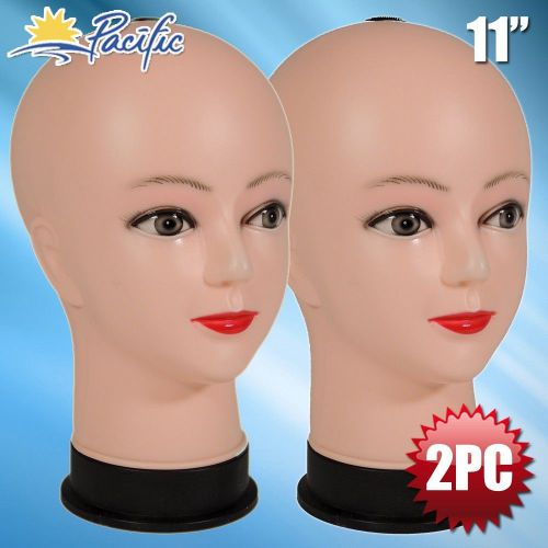 11&#034; PE Plastic MANNEQUIN MANIKIN head wig display hat glasses w2 2PC