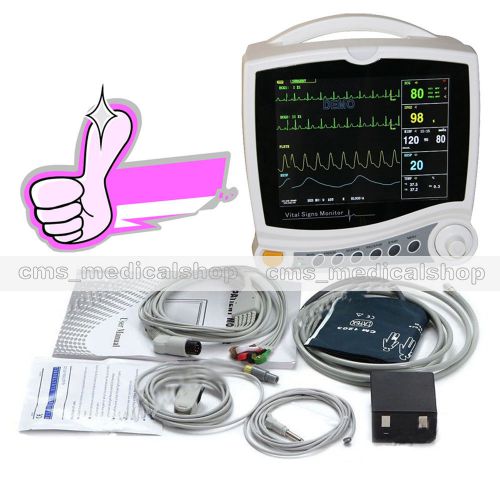 2014 NEW Vital Signs Monitor,Patient Monitor ECG,NIBP,SPO2,Pulse Rate,Temp,Resp