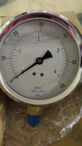 4&#034; Inch Pressure Gauge 201L-404D 0 - 60 PSI 1/4&#034; NPT Glycerin Filled