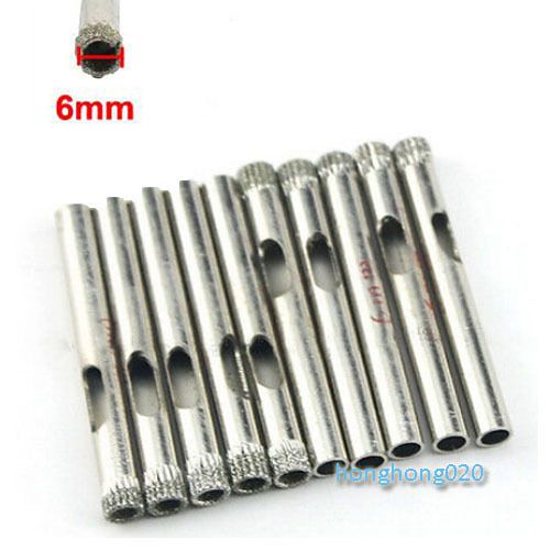 The new 10pcs/set 6mm(1/4&#034; inch) Diamond Coated Core Drill Drills Bit Hole Saw