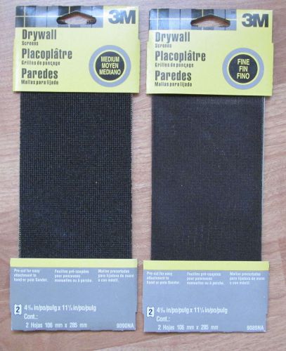 2 Packs 3M Drywall Sanding Screens  Medium Grit #9090 &amp; One Fine Grit #9089