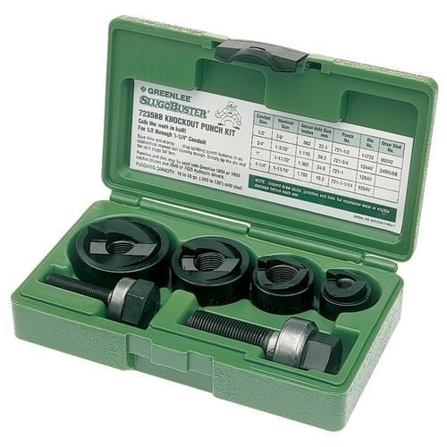 Greenlee 7235BB 1/2&#034; - 1-1/4&#034; Conduit Size Manual Slug-Buster Knockout Punch Kit