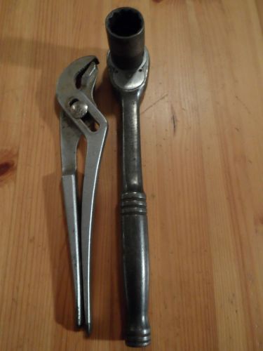 3 X SNAP-ON Tools 1/2 &#034; Drive Ratchet 15/16 &#034; 12 Point Socket - Pliers SNAP - ON