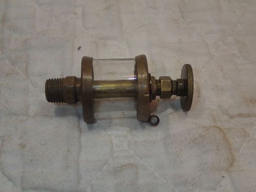 Antique brass michigan lubricator co. gas engine cylinder sight feed oiler for sale