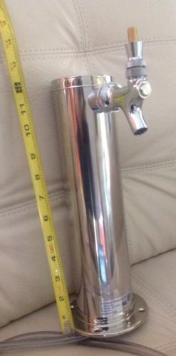 Single Tap Draft Beer 3&#034; Diameter Tower - Stainless Steel - Home Bar Kegerator