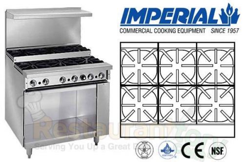 IMPERIAL COMM RESTAURANT RANGE 36&#034; STEP UP CAB BASE NATURAL GAS IR-6-SU-XB