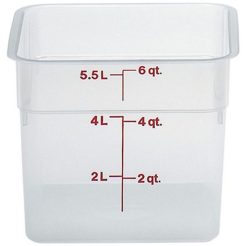 CAMBRO 6 QT. TRANSLUCENT CAMSQUARE FOOD STORAGE CONTAINERS, 6PK TRANSLUCENT