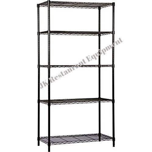 New 18&#034;x48&#034;x86&#034; Commercial Heavy Duty NSF Black Epoxy Wire Shelving (5PC)