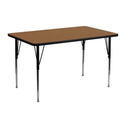 Flash Furniture XU-A2448-REC-OAK-T-A-GG 24&#034;x 48&#034; Rectangular Activity Table with