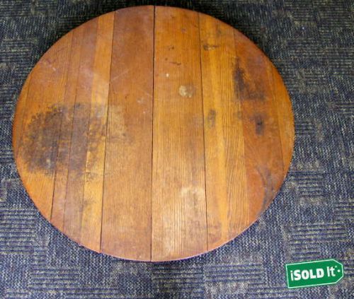 42&#034; round wood table top w/ no base for restoration medium wood tone for sale