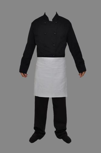 PROFESSIONAL White CHEF WAITRESS BAR BISTRO CAFE WAIST SHORT APRON L&amp;G LONDO