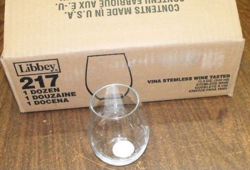Libbey 217  11-1/2oz. stemless wine taster case/12 free ship for sale