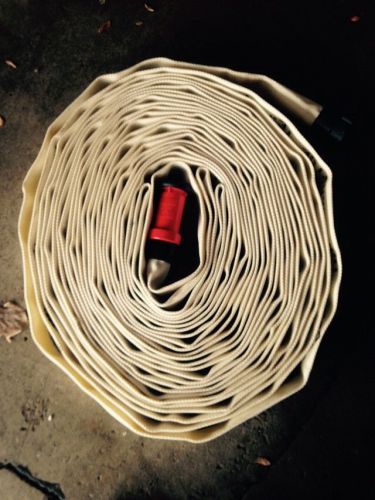 Pin Rack Fire Hose,Single Jacket,ID 1-1/2&#034;,100 ft 250 psi,NST, W/Adj. Fog Nozzle