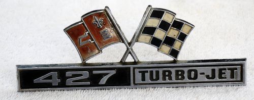 1966-67 Corvette Chevelle 427 Turbo Jet Fender Emblem  3876425-427 O.E.M