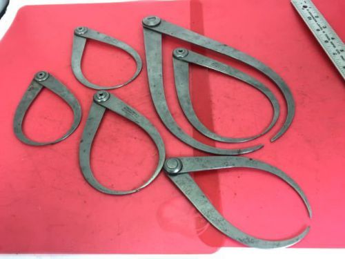 LOT OF 6 OUTSIDE &amp; INSIDE CALIPERS, Wells Caliper, Milwaukee, Union, NO RESERVE!