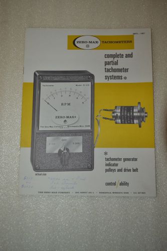 THE ZERO-MAX TACHOMETERS Brochure GROUP LOT (JRW #069)