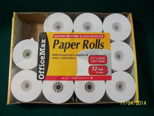 11 Office Max Adding Machine/Cash Register Paper Rolls 2 1/4 &#034;x 130&#039; NEW SEE DETAILS