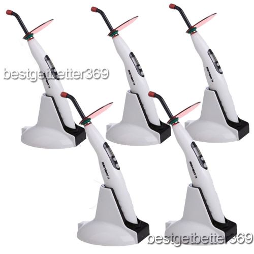 5 pieces dental wireless cordless led curing light lamp cure 1400mw tip white for sale