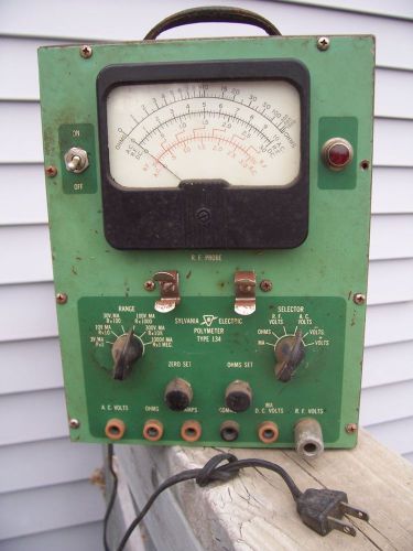 Sylvannia Polymeter Type 134 Tester Meter Tubes 7Y4 7N7 7A6 Vintage Electric