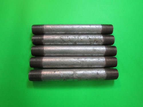 5 PC. GALVANIZED STEEL PIPE NIPPLE 1/4&#034; X 4&#034;