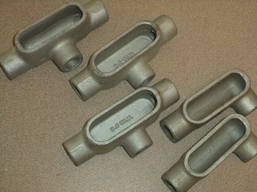 Crouse Hinds Appleton 1/2&#034; Unilet T17 LL17 Lot of 5 Electric Conduit Cast Iron