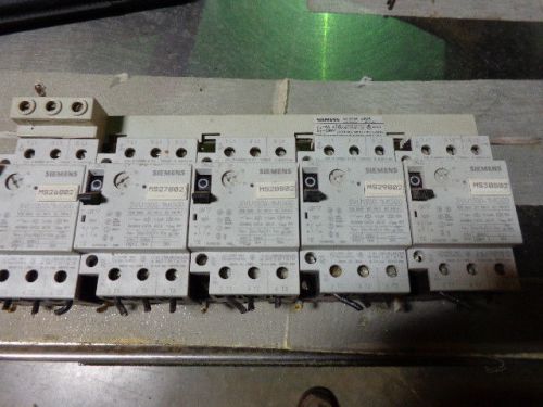 (5) SIEMENS 3VU1300-1MG00 MOTOR PROTECTOR/STARTER W/BUS BAR  20HP @ 575V