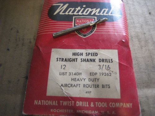 NATIONAL TWIST 3/16 A/C ROUTER BIT 12PCS (D956-12)