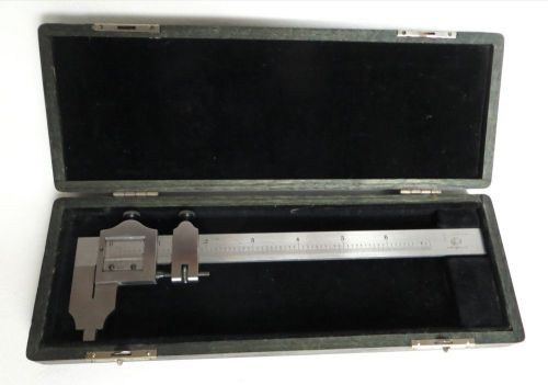 Vintage Starrett #122 E&amp;M Vernier Caliper 7”  Original Wood Fitted Box