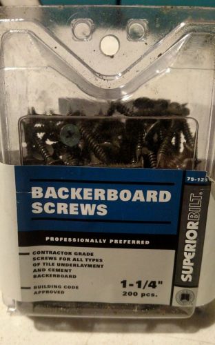 Superior bilt backer board 1 1/4&#034; screws new 10 boxes of 200 pcs. 2000 total pcs for sale