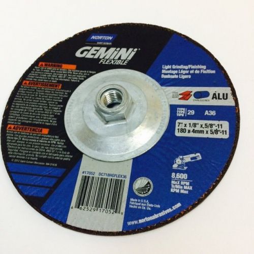 Norton 10 7 x 1/8 x 5/8-11 Gemini Abrasive Grinding / Finishing Wheel Type 29