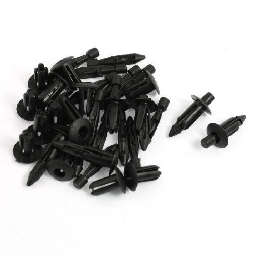 20 Pcs Parts Panel Trim Clips Plastic Rivet Fastener Black 6mm Hole