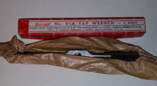 VINTAGE STARRETT MACHINIST TOOL  - 91A TAP WRENCH - UNUSED IN ORIGINAL BOX