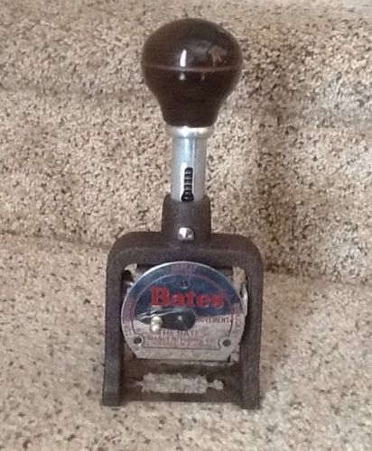 Vintage BATES 6 Wheel Style E Numbering Stamper