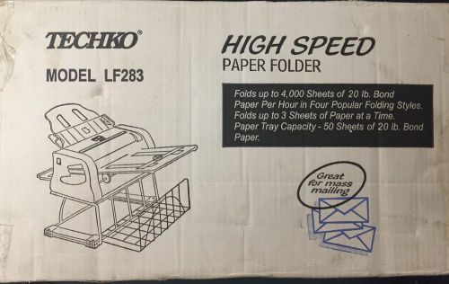 *BRAND NEW* LF283 Techko Letter Paper Folder - Folding Machine. Box Is Unopened.