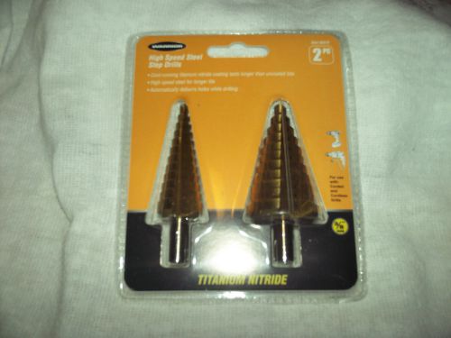 WARRIOR Titanium Nitride Coated High Speed Steel Step Drill Bits (2pc.) Sealed!