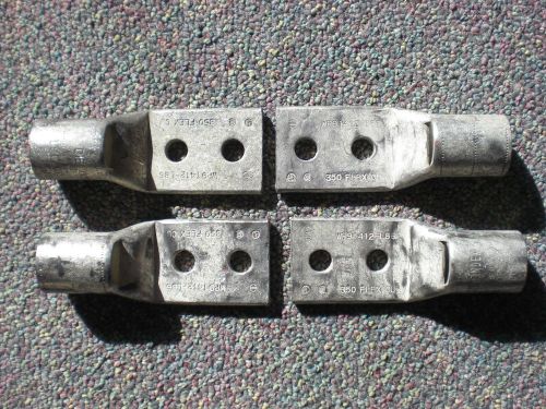 4 Burndy ? Lucent ?  Copper Compression lugs 350 Flex CU WP91412-L86