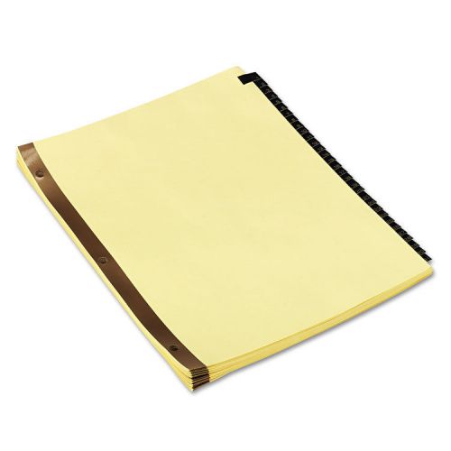 Leather-Look Mylar Tab Dividers, 31 Numbered Tabs, Letter, Black/Gold, Set of 31